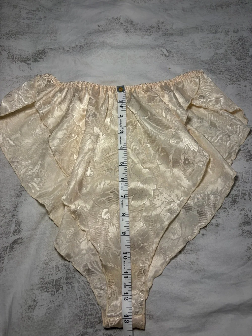Vintage Victoria’s Secret Ivory Floral Jacquard Cami & Tap Panty Set
